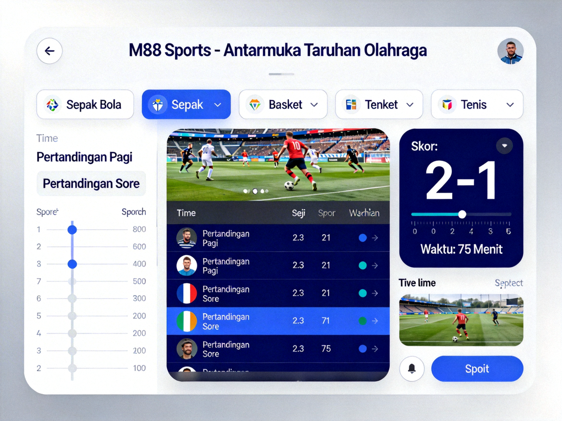 M88 Sports - Antarmuka Taruhan Olahraga